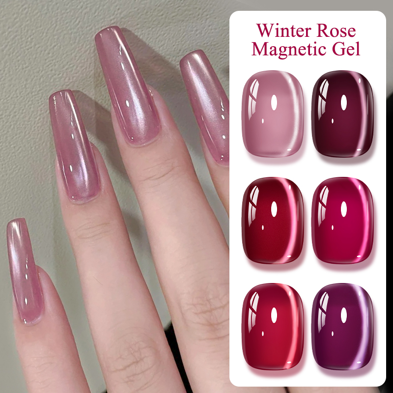 Resin Art Rose - Pink Winter Rose Cat Magnetic Gel