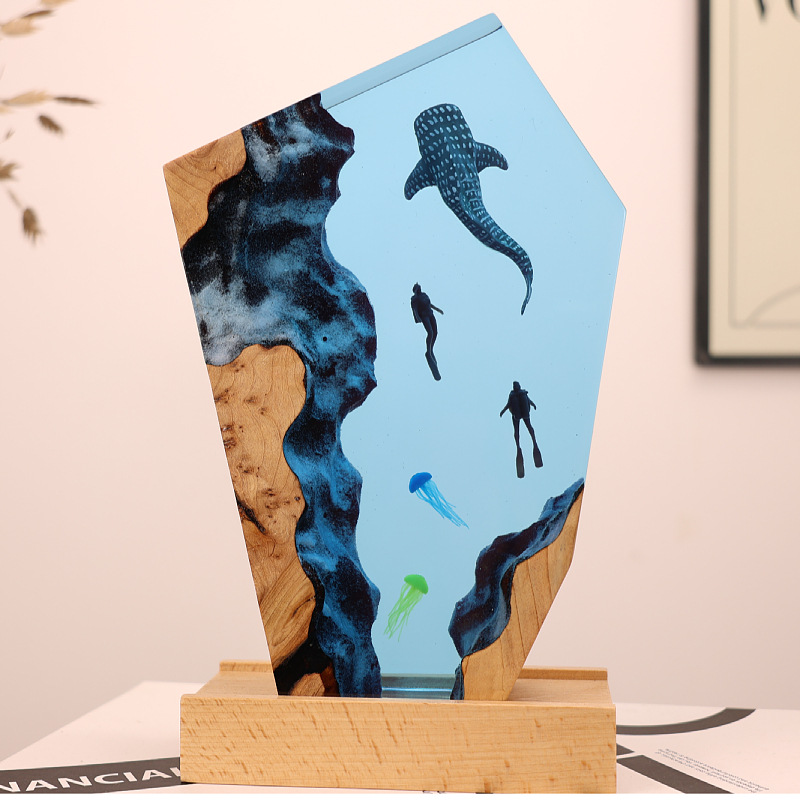 Resin Cave Whale Diver Desktop - огляд і ціна Resin Art Wedding Gift