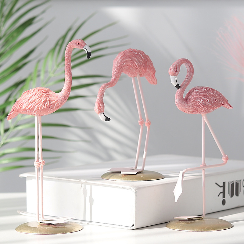3PCS Pink Flamingo Figurines T - огляд і ціна Resin Art Wedding Gift