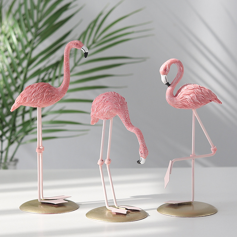 3PCS Pink Flamingo Figurines T - огляд і ціна Resin Art Wedding Gift