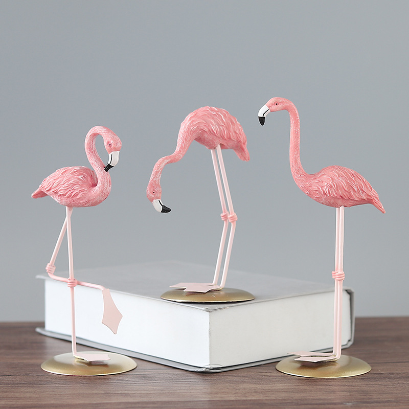 3PCS Pink Flamingo Figurines T - огляд і ціна Resin Art Wedding Gift