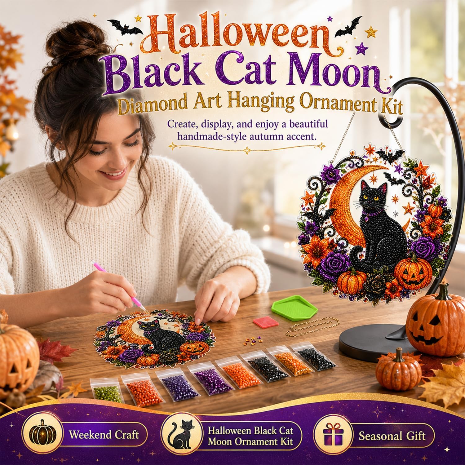 Halloween Pumpkins Diamond Art - огляд і ціна Resin Art Work
