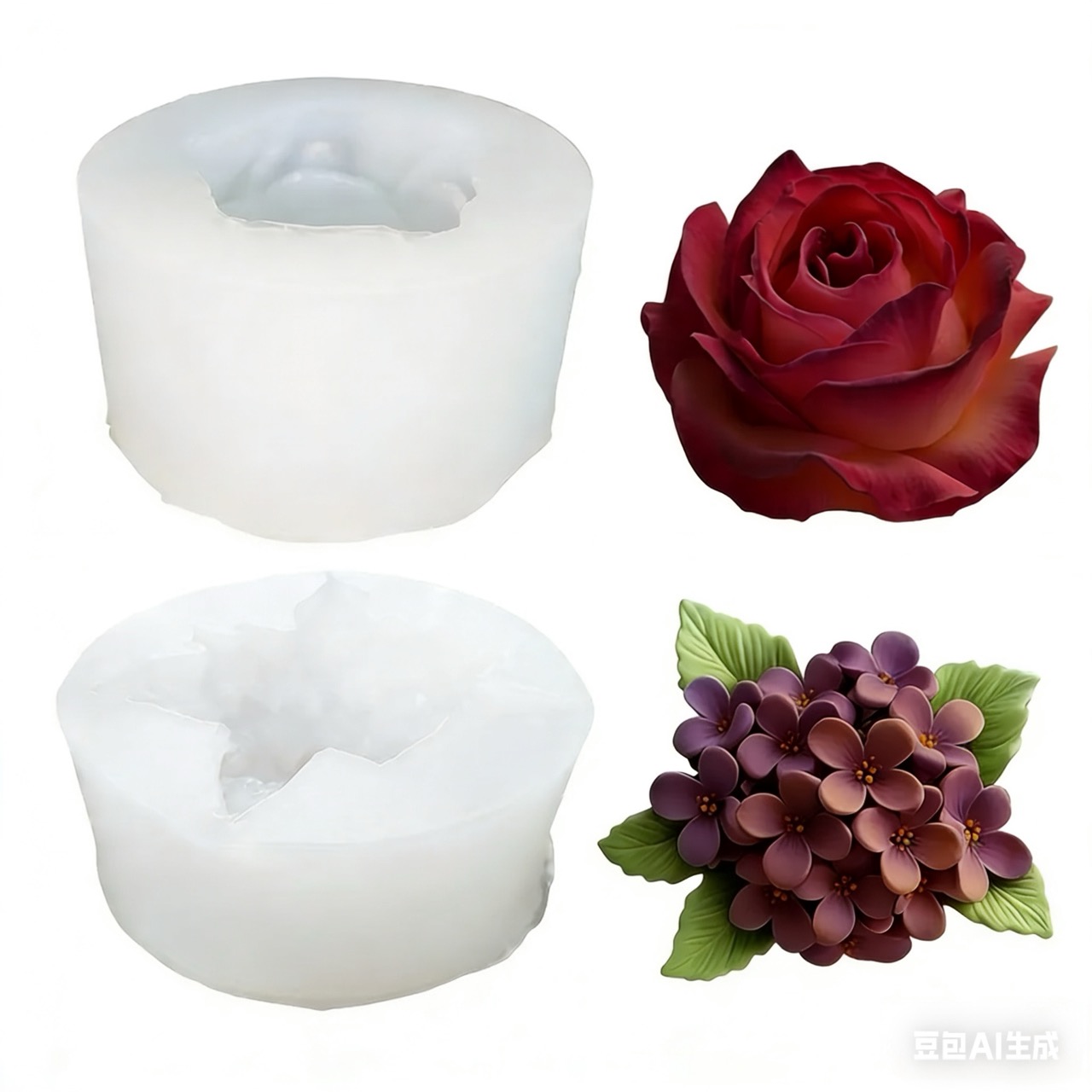 2-Piece 3D Rose and Lilac Sili - огляд і ціна Resin Art Wedding Gift