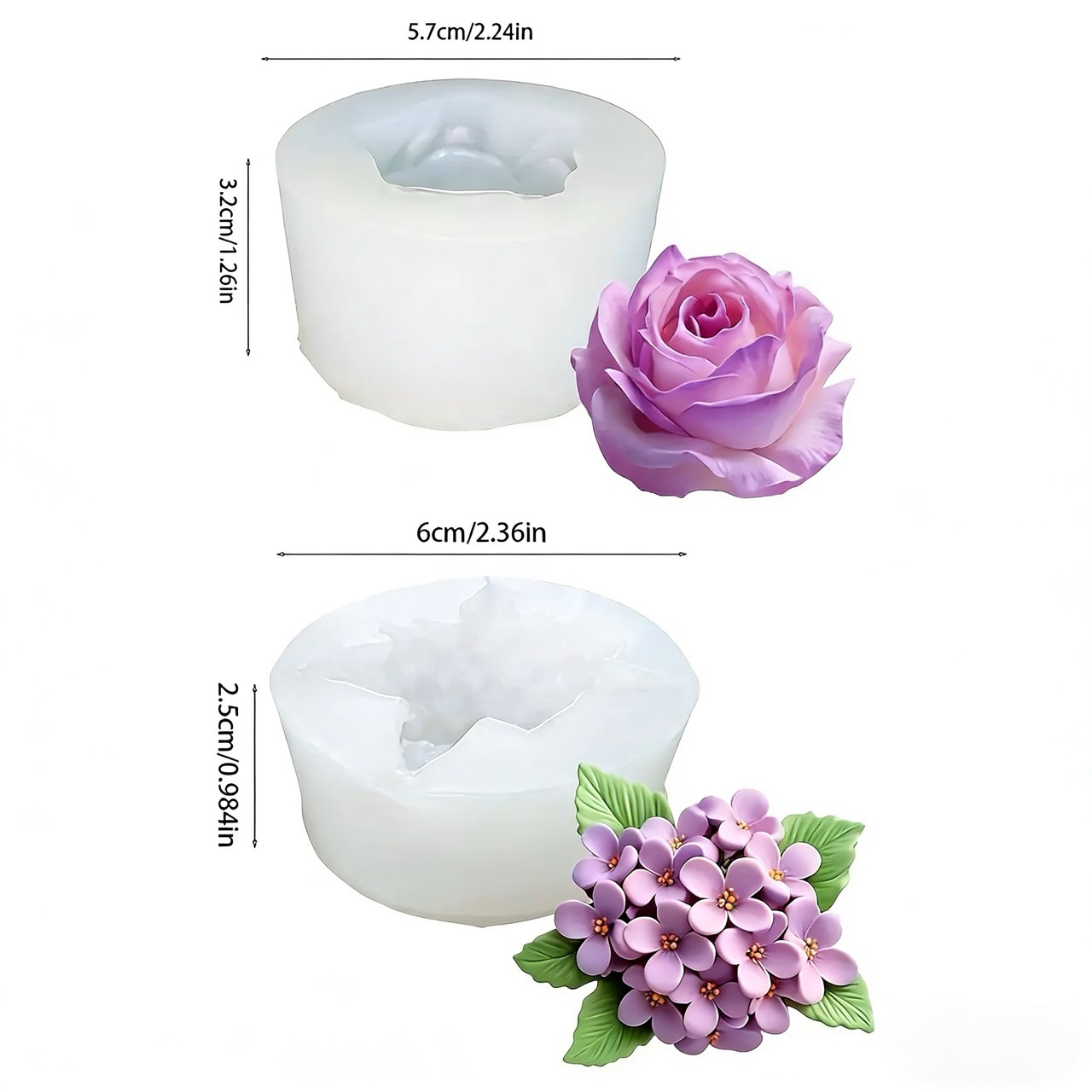 2-Piece 3D Rose and Lilac Sili - огляд і ціна Resin Art Wedding Gift
