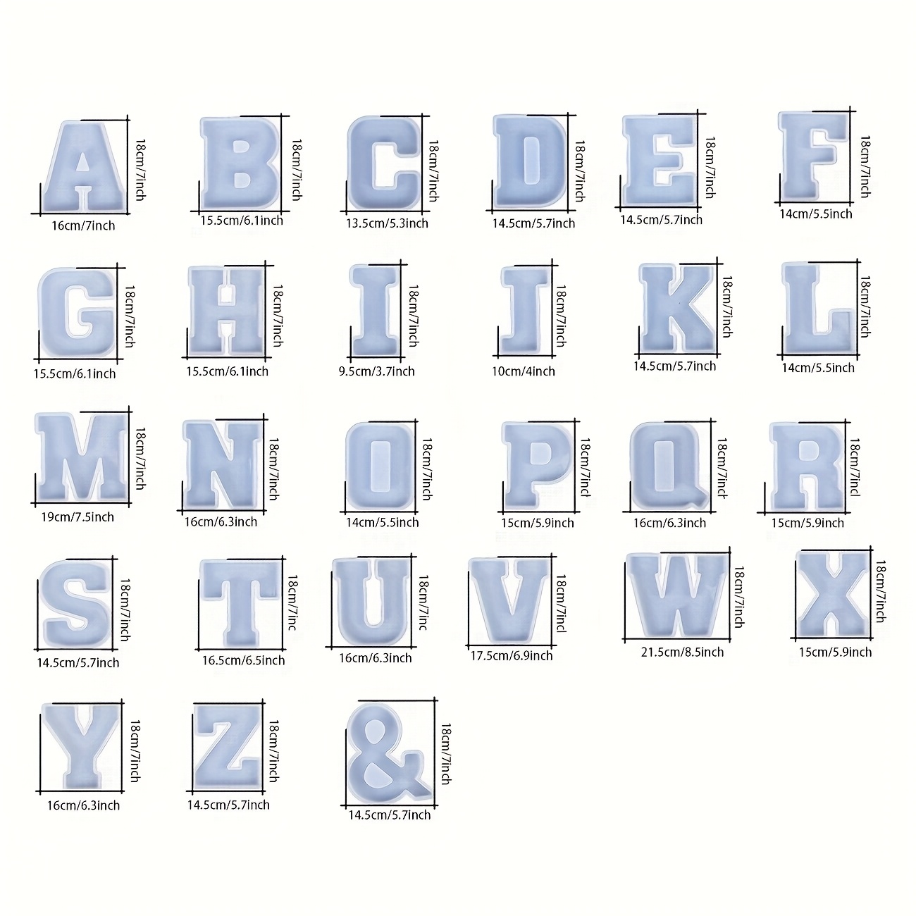 7-Inch Large Letter Resin Mold - огляд і ціна Resin Art Alphabet