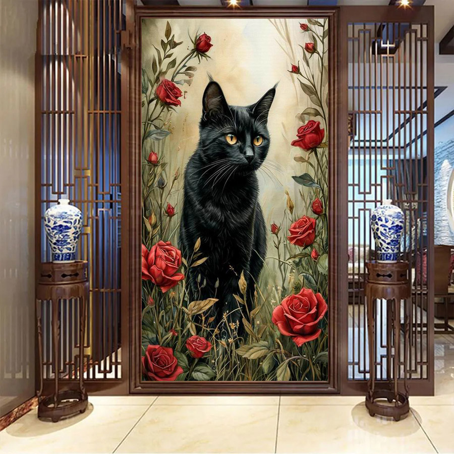 Red Black Cat Large Size Diy D - огляд і ціна Resin Art Rose